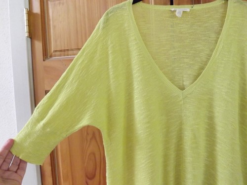 Eileen Fisher Linen/Cotton Blend Pullover in Citroen---size PS - Picture 3 of 7
