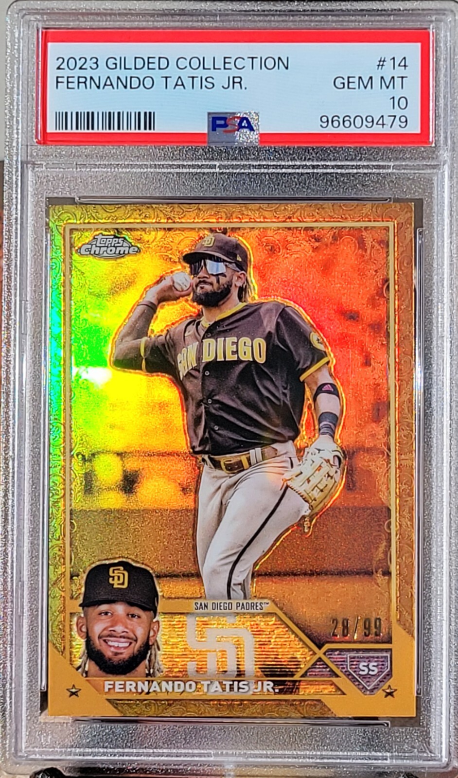 2023 Topps Gilded Collection  FERNANDO TATIS JR. #14  PSA 10   28/99  SD PADRES