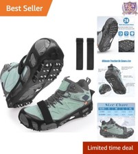 Non-Slip Ice Cleats Rubber Large Walking Traction Crampons for Winter Safety