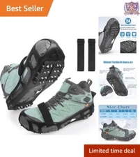 Non-Slip Ice Cleats Rubber Large Walking Traction Crampons for Winter Safety