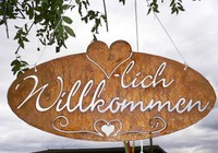 Herzlich Willkommen Schild 55X29Cm Edelrost Rost WandhäNger TüRdekoration