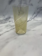 Vintage Libby Yellow Spiral Water Glass