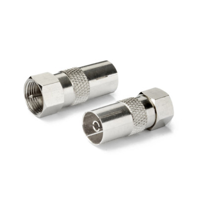 20-Pack F Male to DVB-T Jack RF Connector Adapter For DVB-T TV-Tuner Antenna