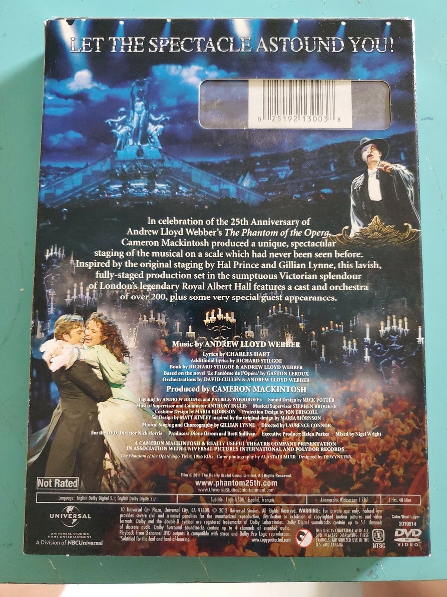 NEW:The Phantom Of The Opera:Andrew Lloyd Webber Royal Albert Hall