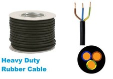 Rubber Cable 3 core 1.5 H07RN-F Heavy Duty Pond Outdoor Site Extension lead 