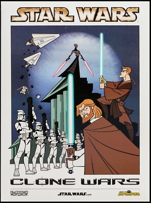 2003 Star Wars Clone Wars Movie Poster 11X17 Anakin Obi-Wan Asajj Ventress  