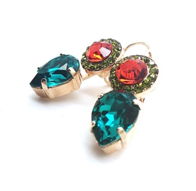 Mariana Earrings Tiger Lily East Meets West Coll. Aqua Blue  Pair shape Austr...