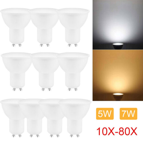 10/80x GU10 LED Birne Leuchtmittel 5W 7W Strahler Kaltweiß Warmweiß Glühbirne - Bild 1 von 17