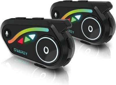 SWAREY Motorrad Gegensprechanlage, 2-Wege 1000M Helm Bluetooth Headset