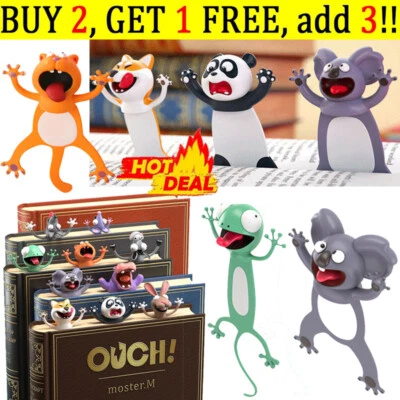 3D Creative Cartoon Funny Stereo Bookmarks Animal Book Markers School Supplies