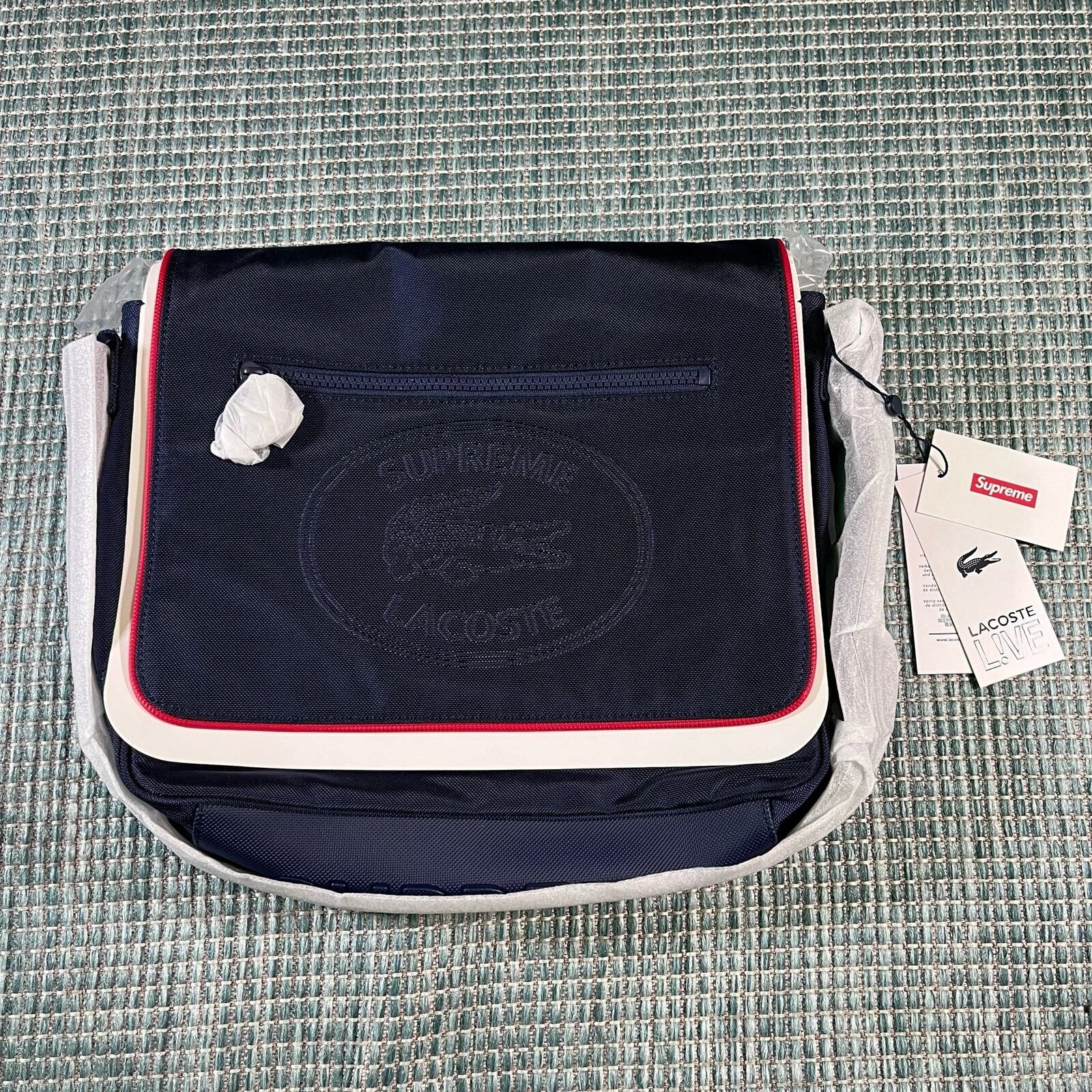 Sac messager Supreme x Lacoste 2019 bleu marine NEUF 100 % authentique 