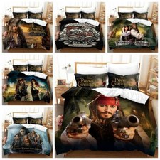 Pirates of the Caribbean Quilt Duvet Cover Pillowcase Bedding Set Single Size UK