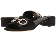 NIB NEW Salvatore Ferragamo Lampio Black silver crystal sandals slides 6 7 $695+