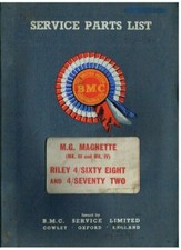 Mg Magnette Mkiii Mkiv Riley 468 472 Saloon 1959-67 Factory Parts Catalogue Mg Magnette Mkiii Mkiv Riley 468 472 Saloon 1959-67 Factory Parts Catalogue