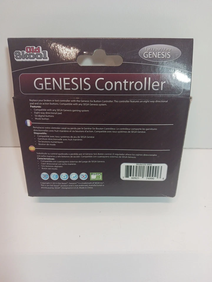 Old Skool 6 Button Controller for SEGA Genesis/Mega-Drive 1 2 & 3 - Open Box - Image 2 of 4