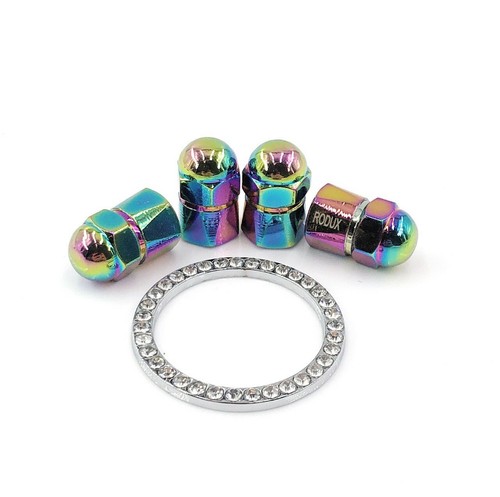 RODUX Neon Metal elegant design valve cap with White ring emblem for HONDA LEXUS - Foto 5 di 10