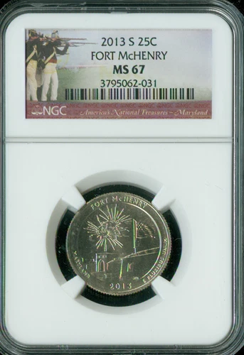 2013 S FORT McHENRY PARKS QUARTER NGC MS67 2ND FINEST GRADE .