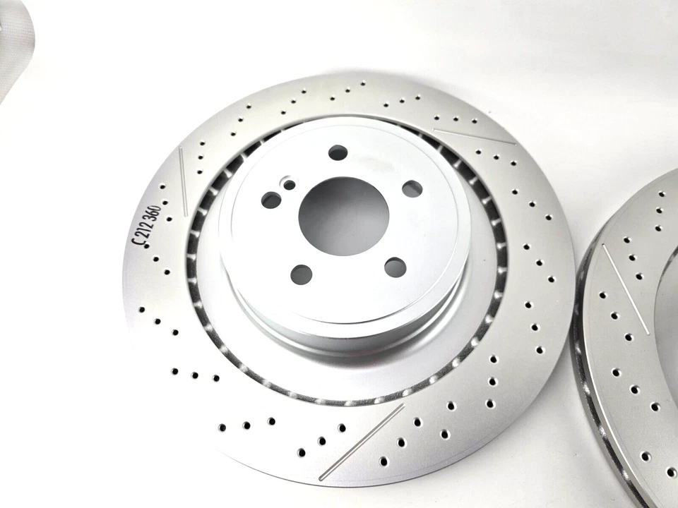 Par de rotores de freno Brembo traseros originales Mercedes Benz E63 AMG S C63 CLS63 Foto 2 de 4