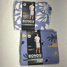 Bonds Two Piece Sleep Set Unisex Kids Purple Relaxed Comfy Fit Size 10 Lot Of 2