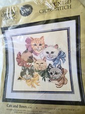 Something Special Counted Cross Stitch Kit Cats  Bows 50340