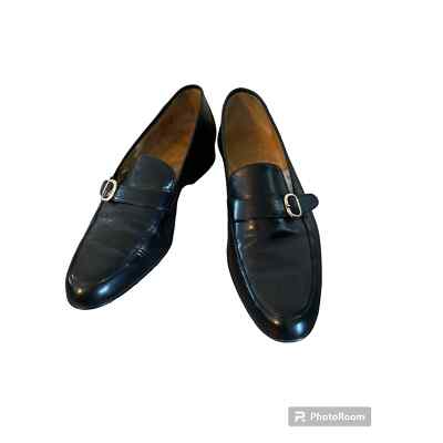 YANKO BLACK LEATHER BUCKLE LOAFERS SZ 10 RT $525 | eBay display picture 2