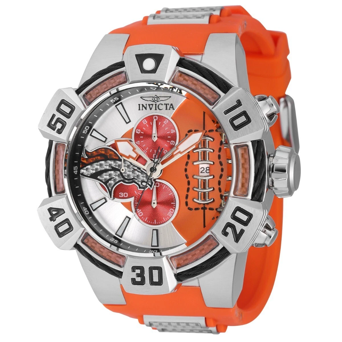 Invicta NFL Denver Broncos Men s Watch 52mm White Orange 41591