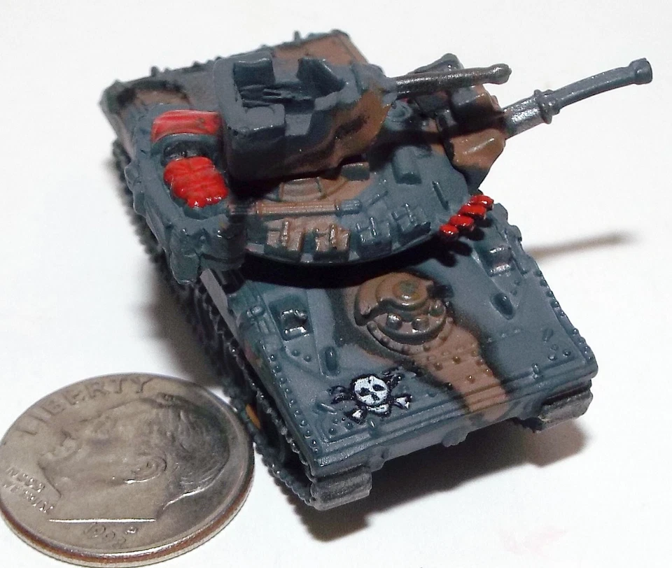 Small Micro Machine Plastic M-551 Sheridan Tank in Gray/Brown Camouflage & Skull - Image 4 of 4