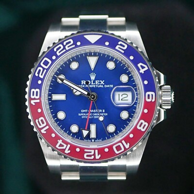 Rolex GMT-Master II Pepsi 18K Blue Dial White Gold MINT