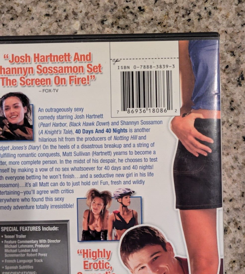 40 Days and 40 Nights DVD 2002 Widescreen Josh Hartnett , Shannyn