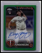 Kody Funderburk 2024 Topps Chrome Rookie RC Auto Green Refractor /99 Twins