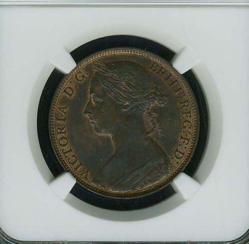 GREAT BRITAIN VICTORIA 1882-H PENNY, CHOICE UNCIRCULATED, CERTIFIED NGC MS63-BN - Picture 3 of 6