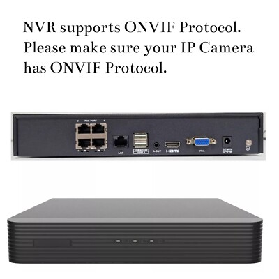 Nihone 4K 8MP 4Kanal POE NVR Recorder für Überwachungskamera CCTV System +2TB HDD