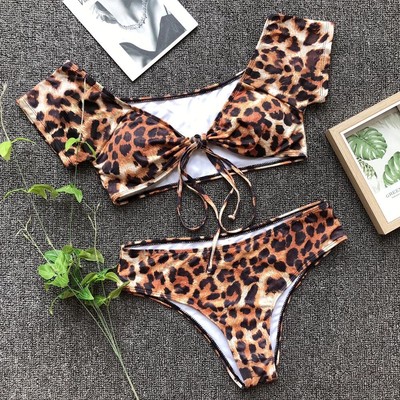 padded leopard print bikini