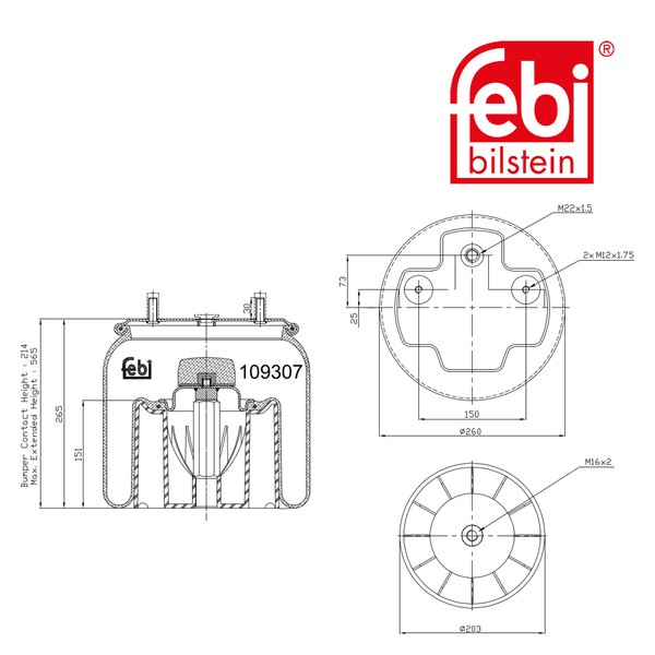 febi bilstein 109307 Luftfederbalg Mit Kunststoffkolben FüR Bergische Achsen-image