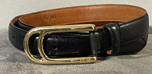 Ralph Lauren Gold Belt Buckle Women Black /Brown Leather Size Large