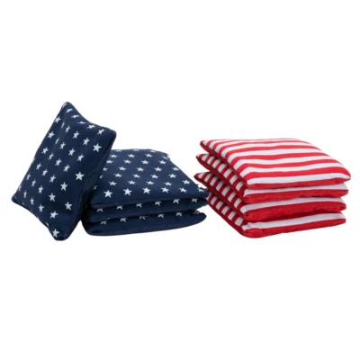 Wicked Wood Games Cornhole Bags - 2 x 4 Bags - Stars & Stripes - Granulatfüllung