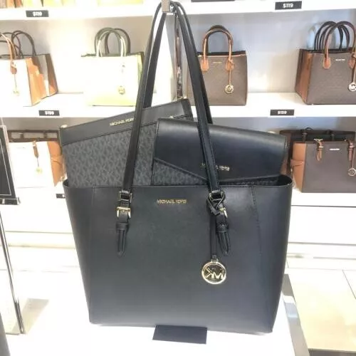 Michael+Kors+Charlotte+Women%60s+Tote+Bag+-+Black+%2835T0SCFT3B%29 for sale  online