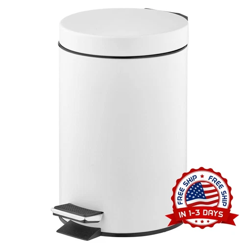 Bote de basura con cubo forrado extraíble para retirarlo sin esfuerzo Blanco NEW