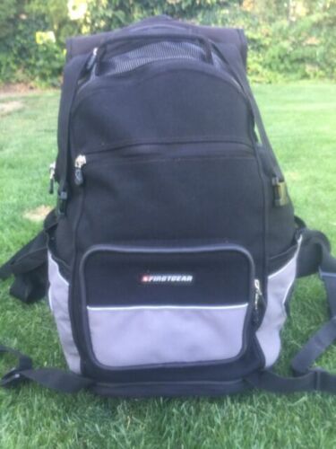 MOTORCYCLE BACK PACK BLACK HOLDS HELMET CD HEADPHONE REFLECTIVE PIPING 3 POCKETS - Bild 2 von 6