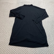 Boohoo Tunic Shirt Dress Womens 14 Black Long Sleeve Rayon Soft Solid Knee