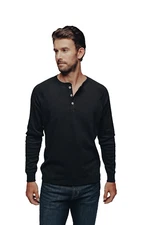 Men's The Normal Brand Puremeso Raglan Henley in Black - Size 2X