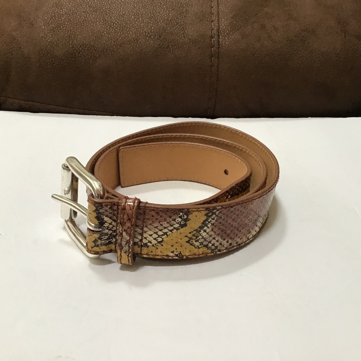 MICHAEL Michael Kors XL Snake Python Leather Print Belt 37  display picture 2