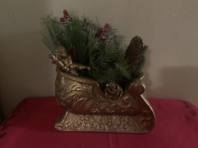 Gold Ceramic Sleigh Arrangement