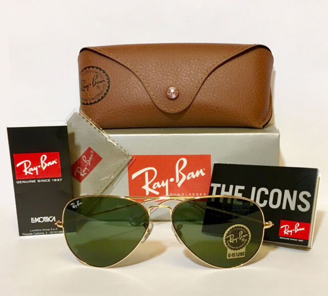 ray ban aviator 58mm classic green sunglasses