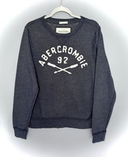 Abercrombie  Fitch A F Sweatshirt Mens L Blue Muscle 92 Oars Graphic Distressed
