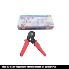 AWG 23-7 Ferrule Crimping Tool Kit 1200PCS Wire Terminals Crimp Connectors