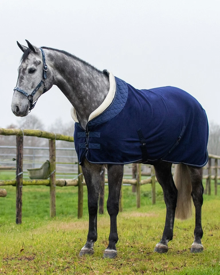 QHP Fleece Decke Brilliance blueberry Abschwitzdecke  - Bild 2 von 2