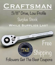 SURPLUS STOCK Craftsman  72t  3/8" dr Ratchet CMMT86722  WHILE SUPPLIES LAST