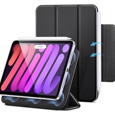 iPad Mini 7 und 6 Hülle 2024/2021 dünn Schutz Magnetverschluss Trifold Schwarz