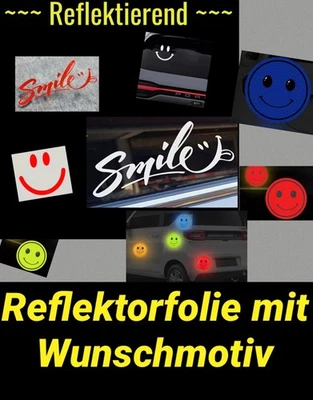 Reflektierende Folie * Motiv nach Wunsch * Aufkleber für Auto Kfz Bike LKw Taxi - Bild 1 von 4